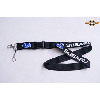 Subaru Black Lanyard พวงกุญแจพวงกุญแจพวงกุญแจสายคล้องคอโลโก้รถอัตโนมัติ