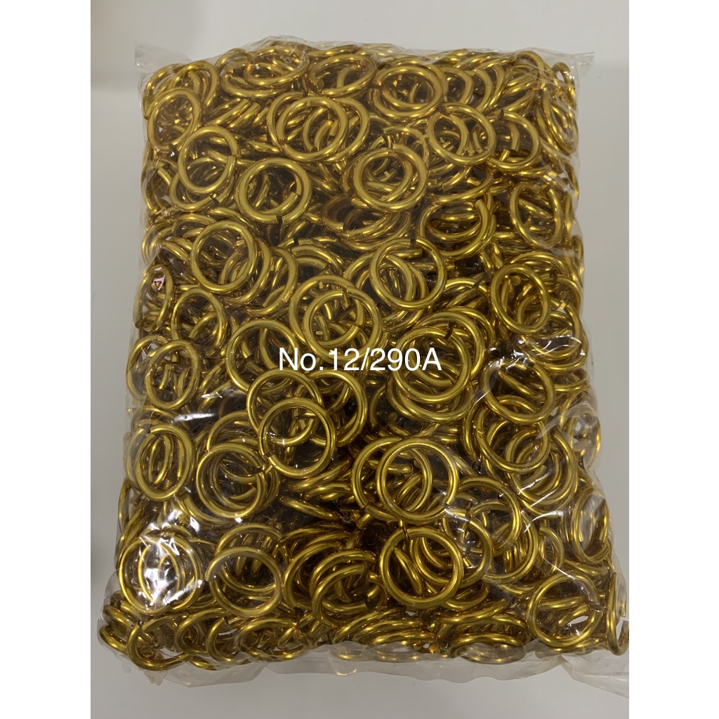 NO.12 ขนาดบรรจุ 100 วง,500 วง  ห่วงทองเหลือง ผลิตจากอลูมิเนียม ชุบสีทอง ไม่ลอก