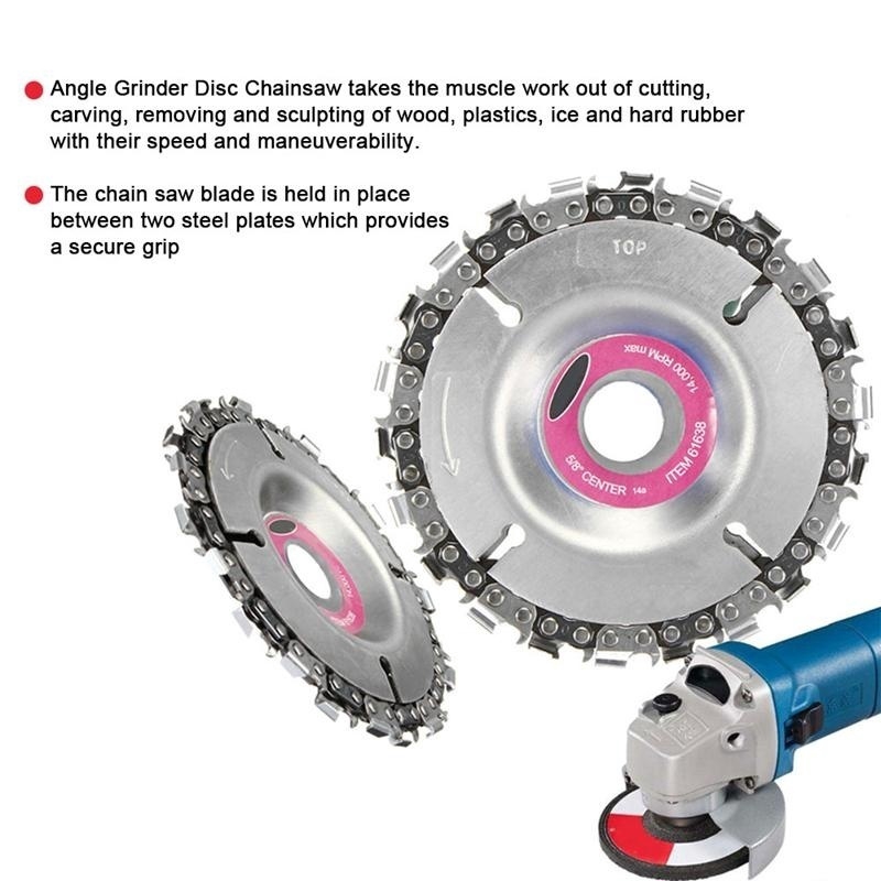 4 Inch Grinder Disc and Chain 22 Tooth Fine Cut Chain Set For Angle ...