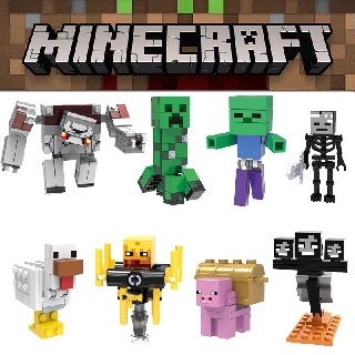 【Available】ของเล่นตัวต่อตุ๊กตา Minecraft Mhast Spider Horse Enderman ขนาด 5-6 ซม. เสริมการเรียนรู้เด็ก