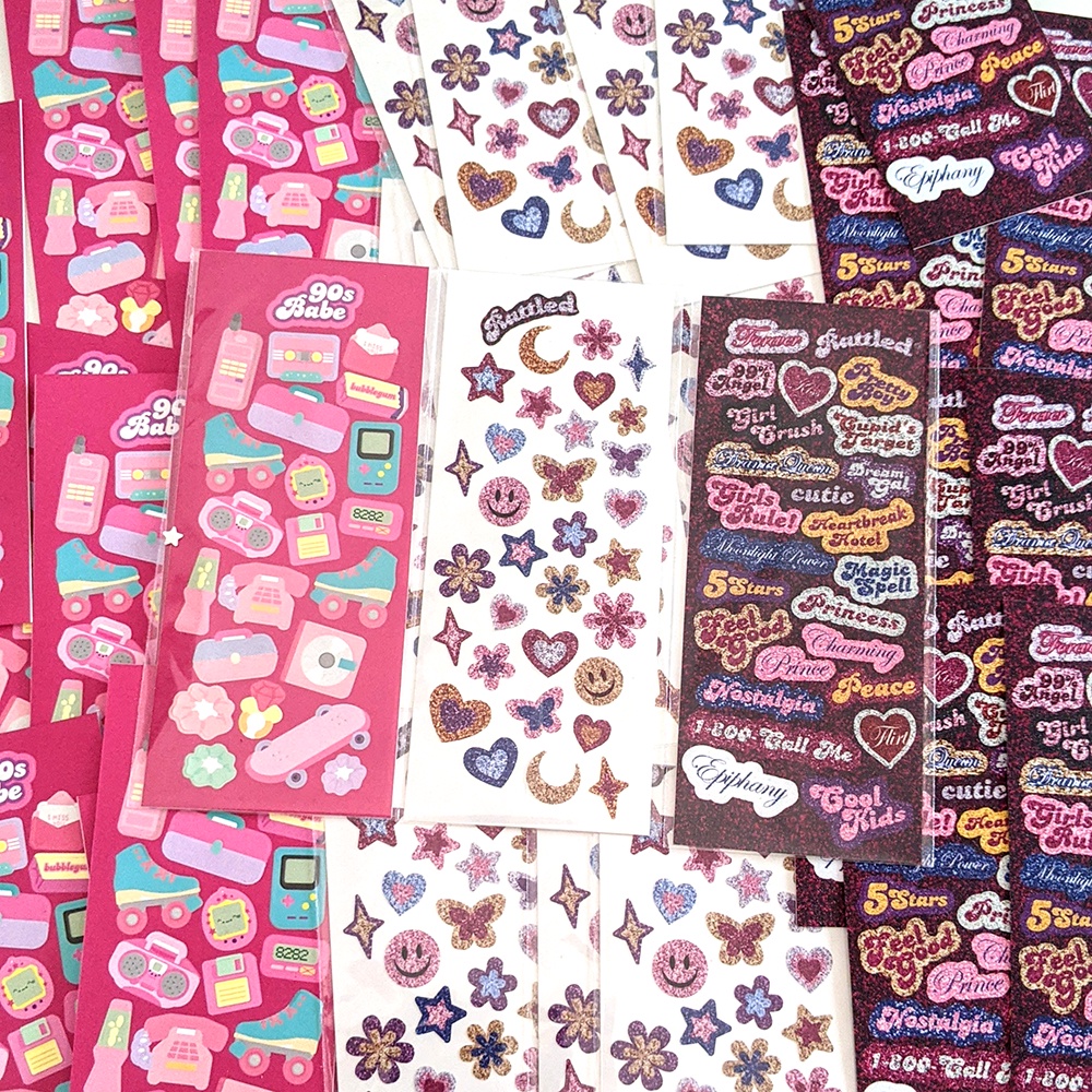 90s NOSTALGIA SERIES by RATTLED STUDIO - (90s Babe | ปะกับกากเพชร | ข้อความ Glitter Patch) - DECO ST