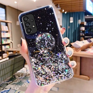 เคส Samsung Galaxy A73 A23 LTE A13 A03 Core A03S M23 M33 M22 4G 5G Phone Case With Stand Holder Back Cover TPU Soft Glitter Star Handphone Casing เคสโทรศัพท์ SamsungA73 SamsungA23 SamsungA13