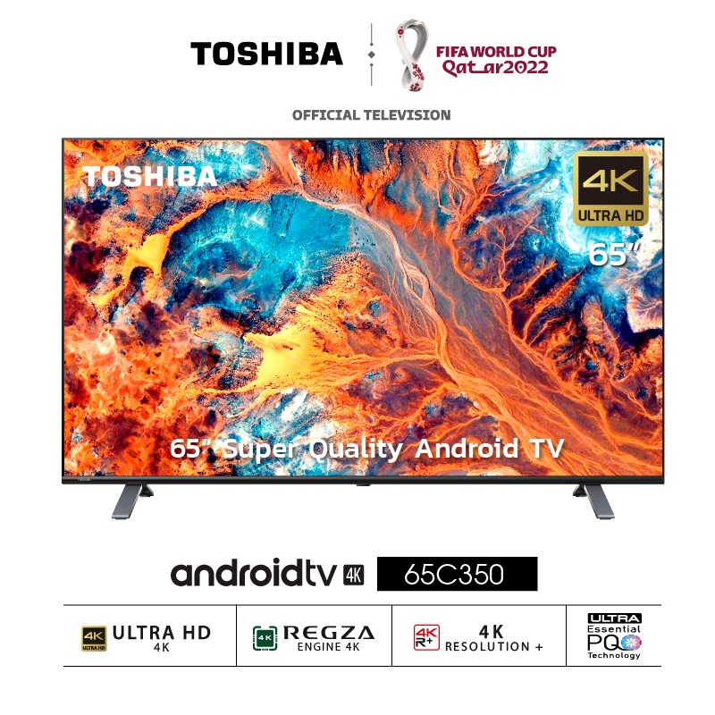 ใส่โค้ด[7KSVA8RU]รับcoins15%Toshiba Android TV 65 นิ้ว 4K Ultra HD  HDR10 รุ่น 65C350KP