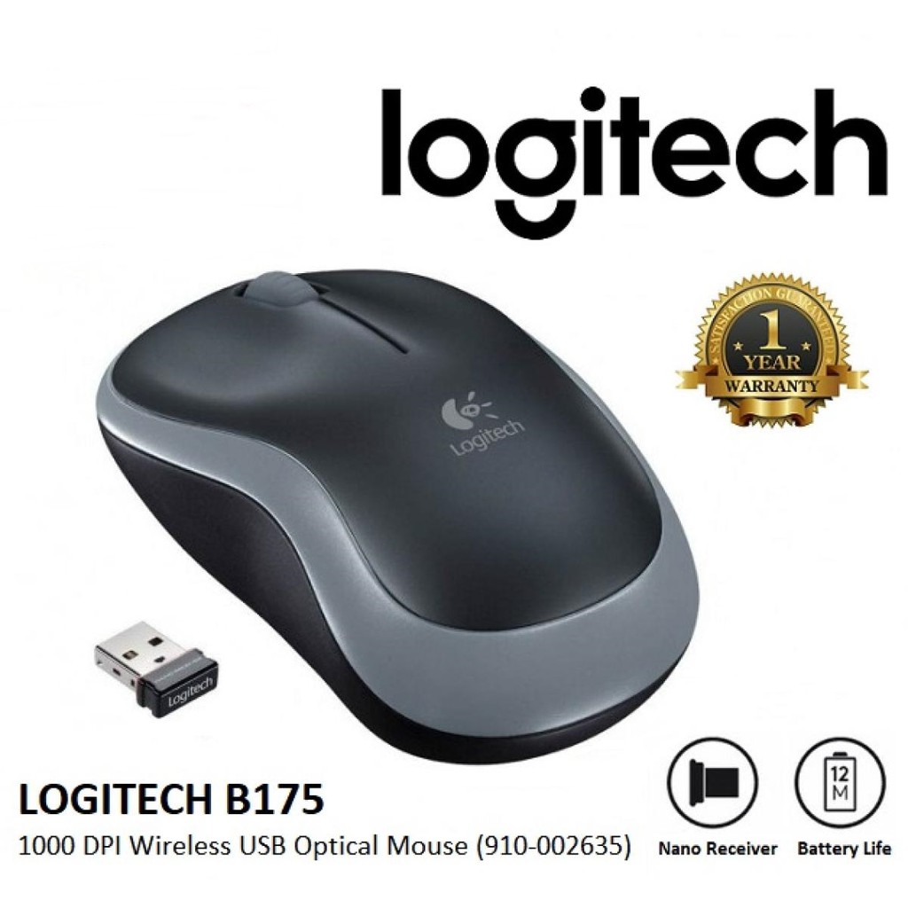 ⚡️ของแท้!!⚡️MOUSE (เม้าส์ไร้สาย) LOGITECH B175 Wireless Mouse 2.4GHz ประกัน 1 ปี