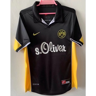 เสื้อกีฬาแขนสั้น ลายทีมชาติฟุตบอล Dortmund away 1998 คุณภาพสูง ไซซ์ S-XXL