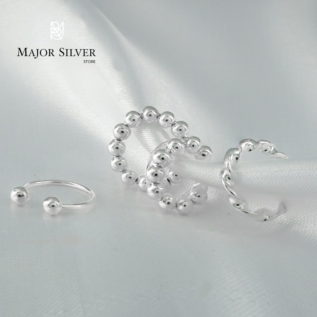 ต่างหูเงินแท้92.5% ต่างหูหนีบ ear cuff ต่างหูเกี่ยว เกาะ สไตล์ เรียบๆ