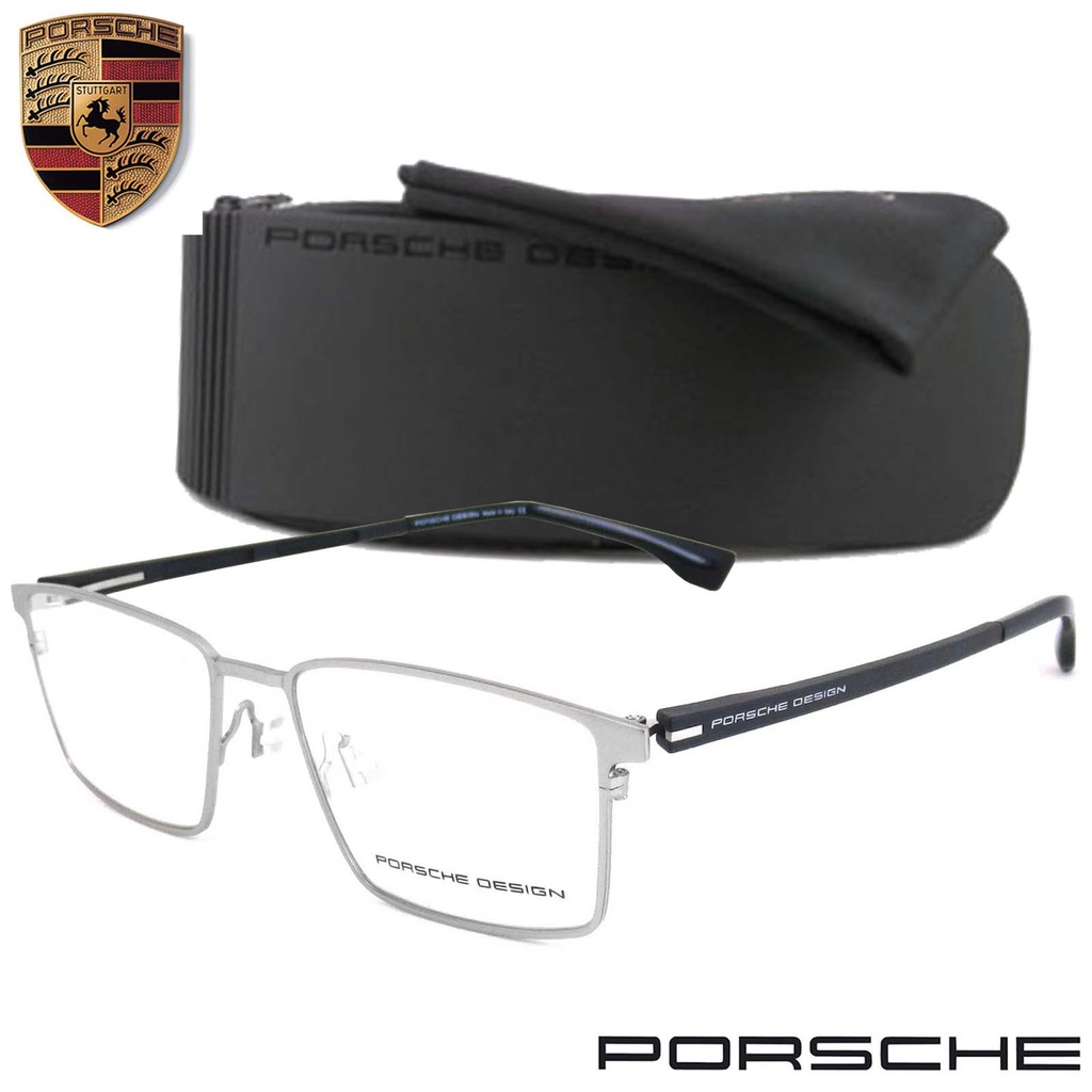 PORSCHE DESIGN แว่นตา รุ่น 9292 C-9 สีเงิน กรอบแว่นตา( สำหรับตัดเลนส์ ) ทรงสปอร์ต วัสดุ สแตนเลสสตีล 