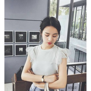 เสื้อไหมพรมเเต่งลูกไม้