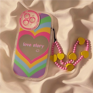 พร้อมส่งในไทย💘 เคสโทรศัพท์ เคส เคสมือถือ เคส TPU เคสนิ่มแถมสายคล้องมือ Love story สาย TPU-R1736