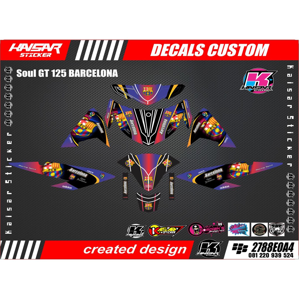 สติ๊กเกอร์รูปลอกรถจักรยานยนต์แบบเต็มตัว soul gt 125 สติ๊กเกอร์
