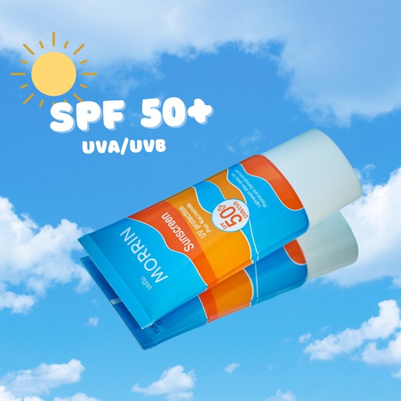 KT-61🌟ครีมกันแดด MORRIN Sunscreen UVA/UVB protection SPF 50+++ ปกป้องผิวจากแสงแดด🌞 บางเบา ไม่อุดตัน