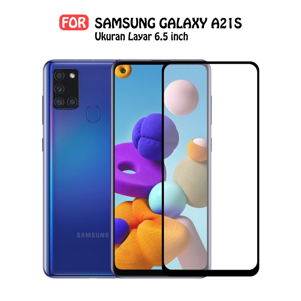 CASE888 กระจกนิรภัย 5D 6D 9D 21D Samsung Galaxy A21s Full Coverage Ultra HD - สีดํา
