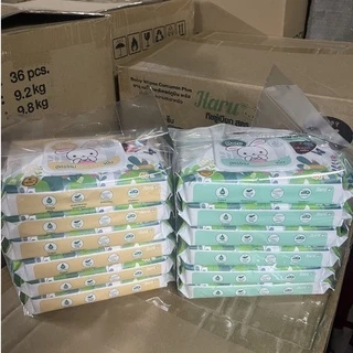 แพ็ค 6 ห่อ กระดาษทิชชู่เปียก ฮารุ Haru ห่อละ 40 แผ่น รวม 240 แผ่น สูตร ขมิ้น พร้อมส่ง