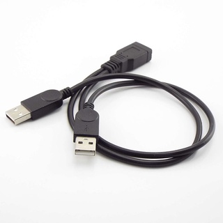 สายเคเบิลต่อขยายพาวเวอร์ซัพพลาย DC USB 2.0 A ตัวผู้ เป็นตัวเมียคู่ ความเร็วสูง สําหรับดิสก์ U