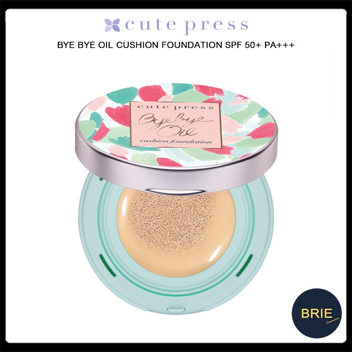 Cute Press *ของแท้/พร้อมส่ง Bye Bye Oil Cushion Foundation SPF50+ PA+++ คิวเพรส คุชชั่น
