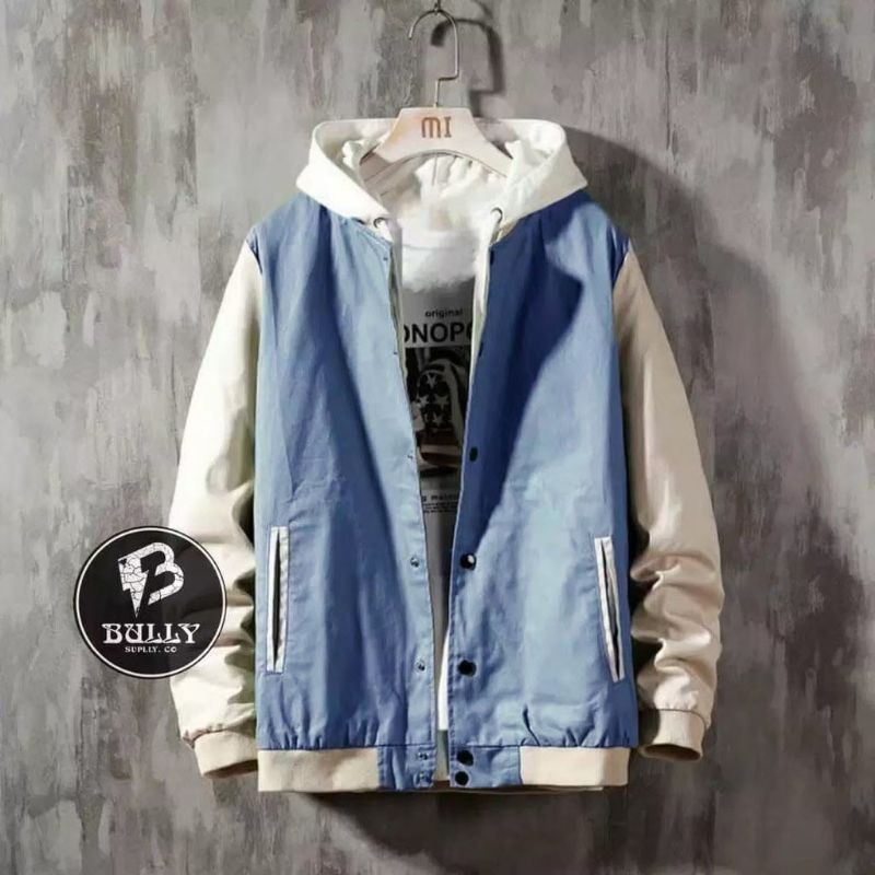 เสื้อแจ็กเก็ต Varsity - BULLY Supply.Co - MATTERIAL BABY CANVAS - ขนาด L XL