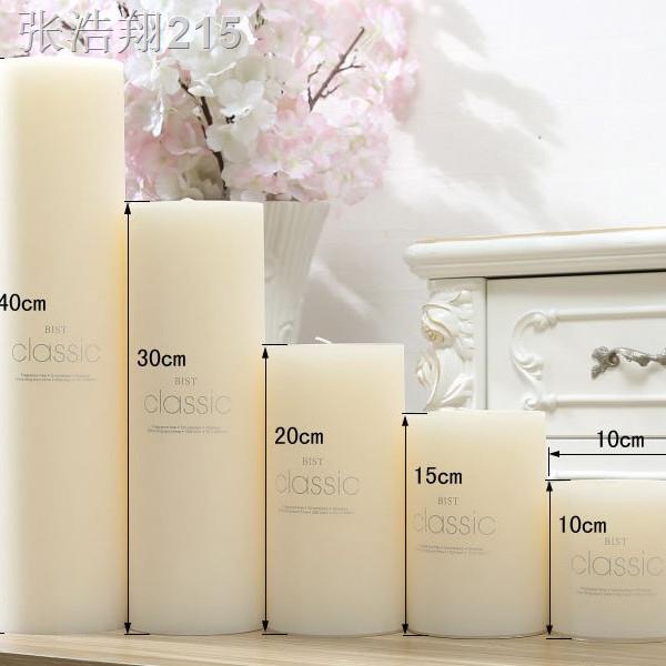 เทียน Unscented ไร้ควัน เทียนแท่งสีขาวงาช้าง