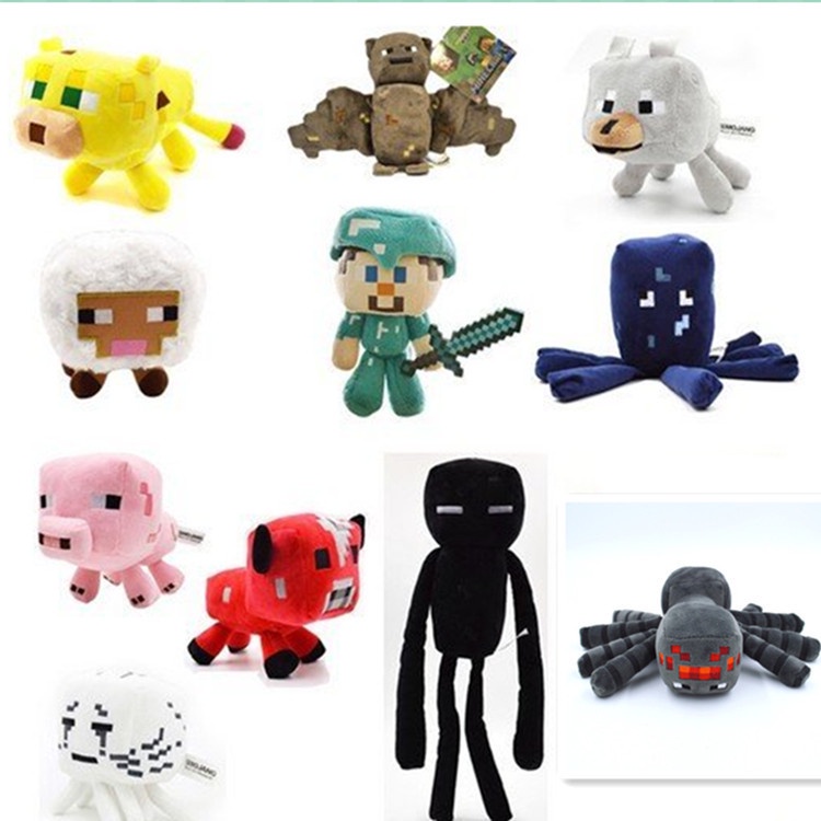 roblox Sduffed ของเล่นตุ๊กตา Creeper Spider Enderman Wolf ค้างคาว Zombie Dragon การ์ตูนตุ๊กตาตุ๊กตาของเล่นของขวัญเด็กวันเกิดคริสต์มาส