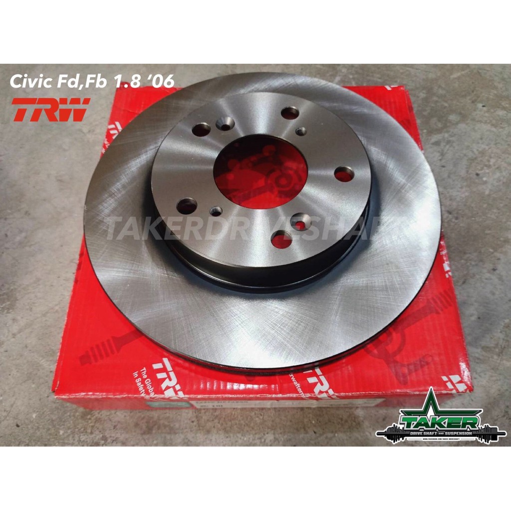 จานเบรค TRW ด้านหน้าแท้ DF7450S สำหรับรถ Honda Civic FD/FB 1.8 ปี06 ขึ้นไป