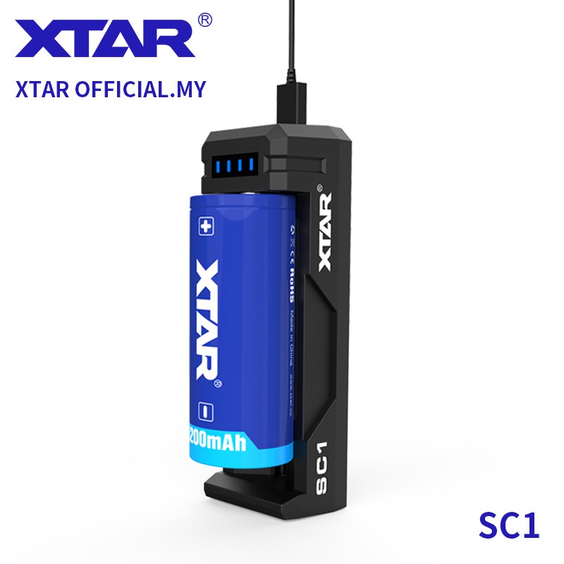 XTAR SC1 fast charger เครื่องชาร์จแบตเตอรี่ Li-ion สําหรับแบตเตอรี่ 18650 21700