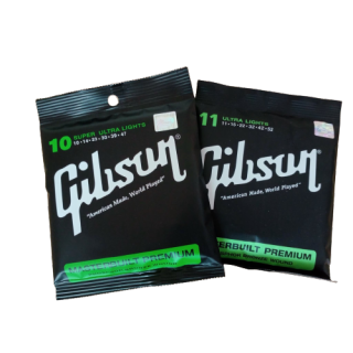 Gibson สายชุดโปร่ง เบอร์ 010 / เบอร์ 011 แถม ปิก 2 ตัว