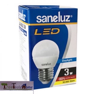 หลอดไฟLED Bulb 3W Saneluz ขั้วE27 หลอดปิงปอง แสงสีขาว