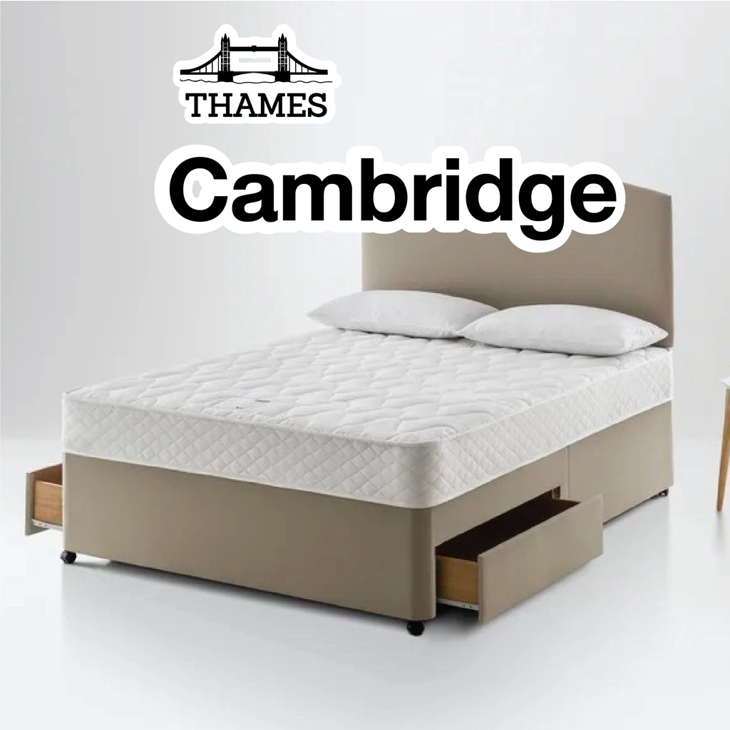Thames [10นิ้ว] ที่นอนสปริงเสริมยางพารา รุ่น Cambridge หุ้ม pure cotton เกรดพรีเมี่ยม คุ้มค่า