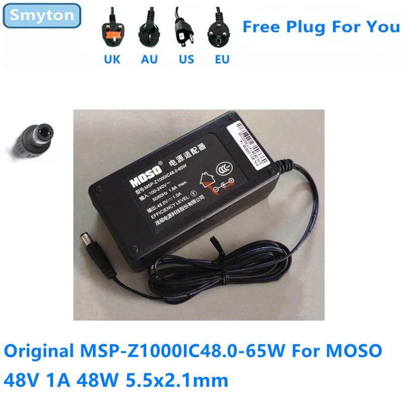 เครื่องชาร์จอะแดปเตอร์ AC สําหรับ MOSO 48V 1A 48W 5.5x2.1 มม.MSP-Z1000IC48.0-65W แหล่งจ่ายไฟ