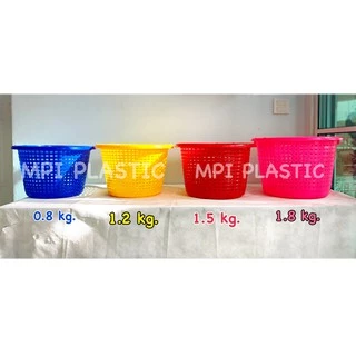 0.8Kg. ตะกร้าพลาสติกใส่ปลา เกรดAAA หลัวปลา ตะกร้าใส่ปลา หลัวพลาสติก เข่งใส่ปลา ตะกร้าใส่ผ้า ตราศร