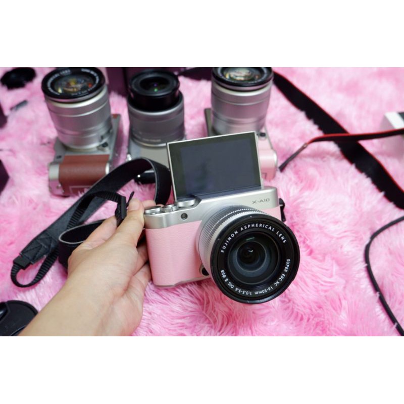 กล้อง FUJI-XA10 สีชมพูมือสอง พร้อมส่ง