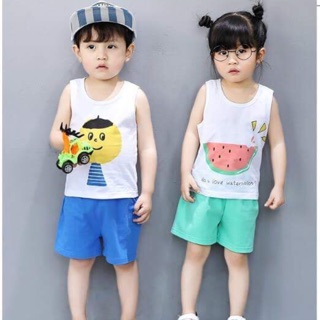 ชุดเสื้อกล้ามพร้อมกางเกงเด็ก สำหรับเด็ก 0-4 ปี (พร้อมส่ง)