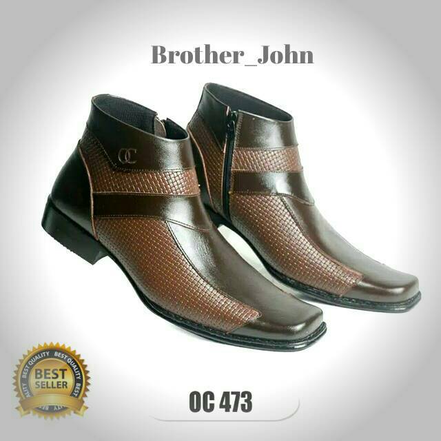 รองเท้าหนัง OC473 ซิปรองเท้าผู้ชายรองเท้าไม่มีส้นต้นฉบับที่ผลิตโดย odon cibaduyut