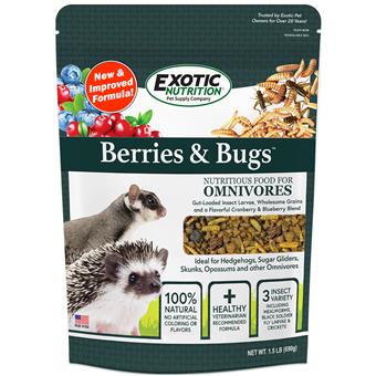 [พร้อมส่ง] (แบ่งขาย 33g./165g.) Exotic Nutrition - Berries & Bugs Diet อาหารเม็ด สัตว์กินแมลง ชูการ์ไกลเดอร์ เม่น