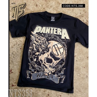 NTS​ 358 PANTERA WALK เสิ้อยืดดำ เสื้อยืดชาวร็อค เสื้อวง New Type System NTS Rock brand Sz. S M L XL XXL