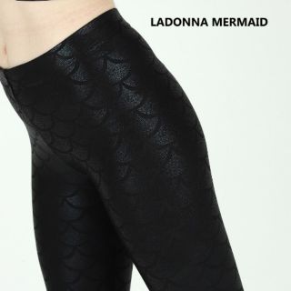 Mermaid leggings Black matte USA เลกกิ้งนางเงือก