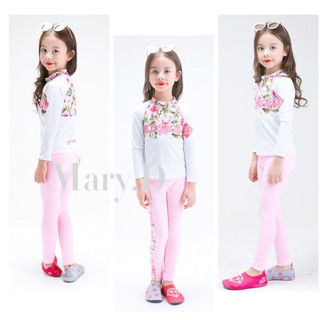 ชุดว่ายน้ำเด็กผู้หญิง LITTLE PRINCESS รหัส 018 ผ้าว่ายน้ำแท้…