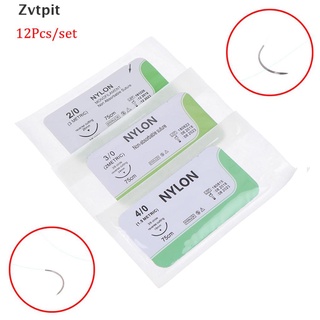 [Zvtpit3] อุปกรณ์เข็มไนล่อนสําหรับใช้ในการผ่าตัด 12 ชิ้น 2.0/3.0/4.0 Bfhx