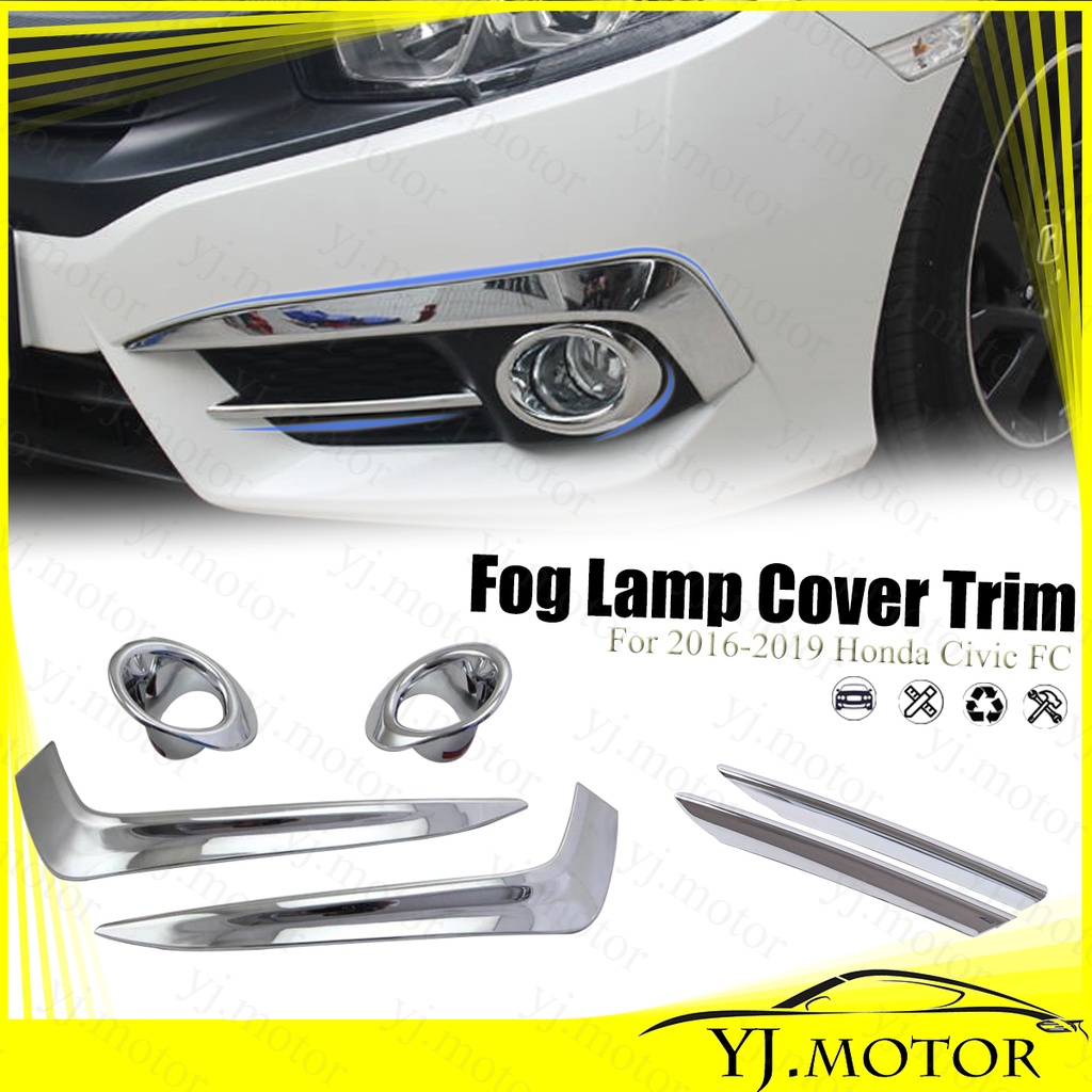 ฝาครอบไฟตัดหมอก ABS โครเมี่ยม สําหรับ 2016-2018 Honda Civic FC 10th Civic