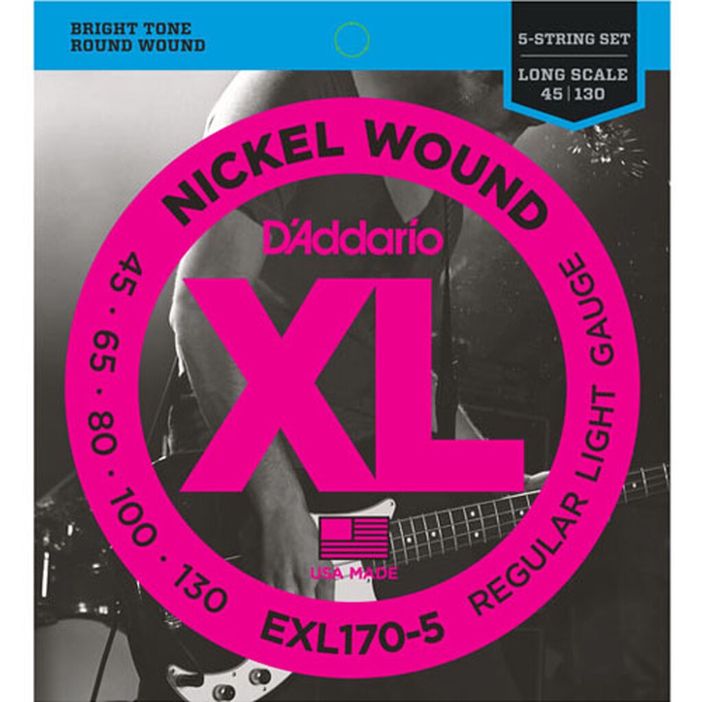 สายเบส D'Addario EXL170-5 Nickel Wound 5-String Bass