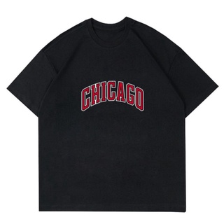 เสื้อยืดสีขาวGILDAN เสื้อยืดแขนสั้น ผ้าฝ้าย ขนาดใหญ่ พิมพ์ลาย Chicago Merch สไตล์วินเทจ สําหรับผู้ชาย และผู้หญิง 24s 20s