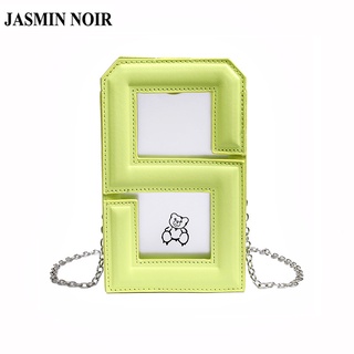 Jasmin NOIR กระเป๋าสะพายไหล่ สะพายข้าง หนัง PU แต่งสายโซ่ ขนาดเล็ก สําหรับผู้หญิง