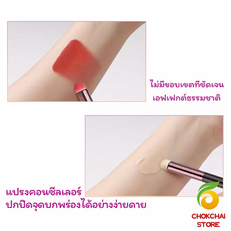 Chok แปรงแต่งหน้าพร้อมปลอก หัวกลม แบบพกพา แปรงทาลิปสติก คอนซีลเลอร์ อเนกประสงค์ ทาลิปฟุ้งสไตล์เกาหลี นุ่ม - รูปที่ 3