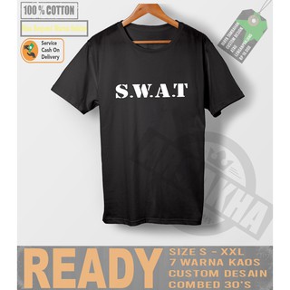 เสื้อยืด พิมพ์ลายโลโก้ Swat