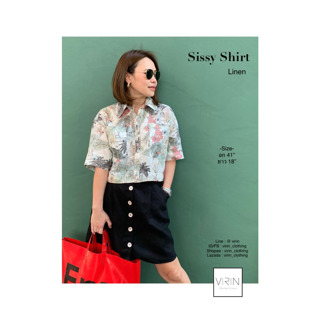 virin_clothing เสื้อลินินรุ่น Sissy Shirt ออกแบบและผลิตในประเทศไทย