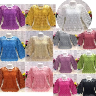 มีอก40-46เสื้อลูกไม้เสื้อผ้าลูกไม้ออกงาน เสื้อลูกไม้ใส่สบาย เนื้อผ้านิ่มมีซับใน ลวดลายลูกไม้