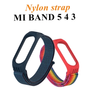 Mi Band 5 3 4 ไนลอนซิลิโคนสร้อยข้อมือแบบถอดเปลี่ยนได้สำหรับ Xiao Mi Mi Band สายรัดข้อมือสำหรับ Xiao Mi Mi Band สร้อยข้อมือ สายรัด นาฬิกาสมาทวอช Xiaomi Mi Band Case