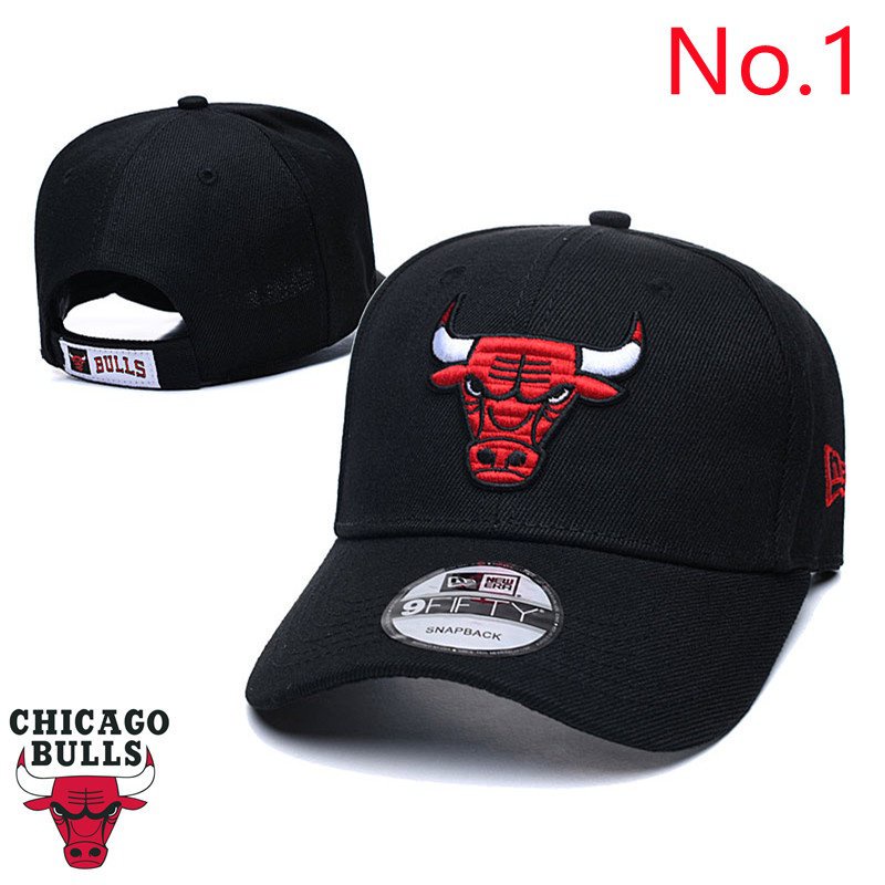 UNj7 20 สไตล์ NBA Chicago Bulls เบสบอลหมวกปรับหมวกปีกแบน Hip Hop หมวกฤดูร้อน Sun หมวก
