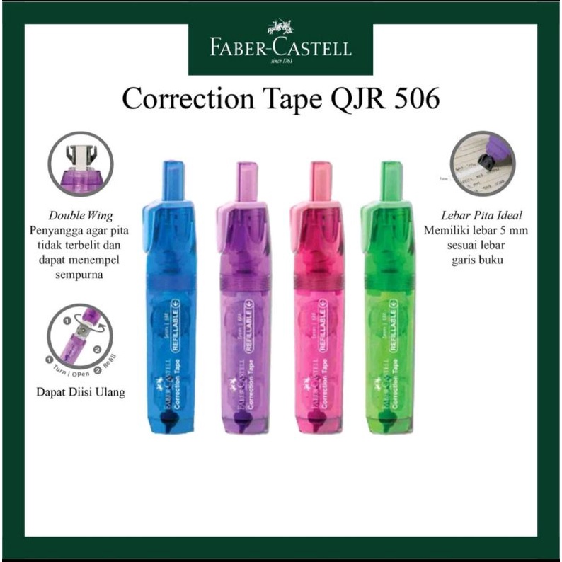 Faber - Castell เทปลบคำผิด Faber Castell +Refill QJR-506
