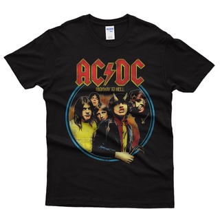 【100% cotton】พร้อมส่ง เสื้อยืด พิมพ์ลายวงเมทัล ACDC Highway To Hell สไตล์วินเทจ คุณภาพสูง