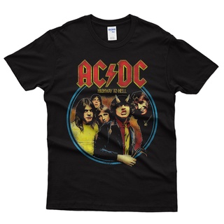 【100% cotton】พร้อมส่ง เสื้อยืด พิมพ์ลายวงเมทัล ACDC Highway To Hell สไตล์วินเทจ คุณภาพสูง